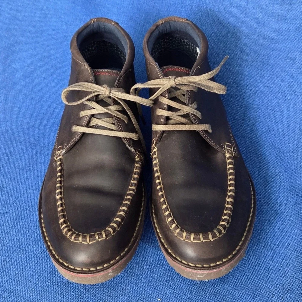 Clarks Vargo Apron Dark Brown Leather Chukka Boots Mens 9 M